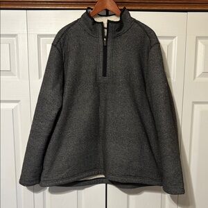 Men's Orvis Black/Gray Heavy Quarter-Zip Sweater, XXL